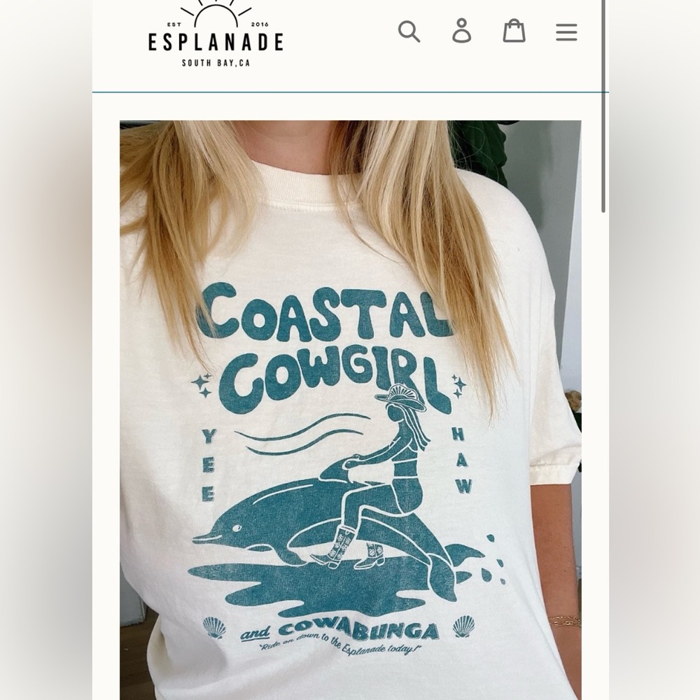 Esplanade Coastal Cowgirl Graphic Tee nwot large